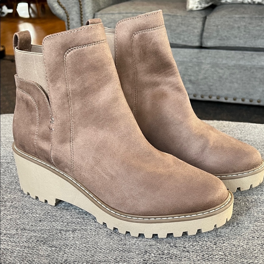 DV by Dolce Vita Suede Ankle Boots in Taupe